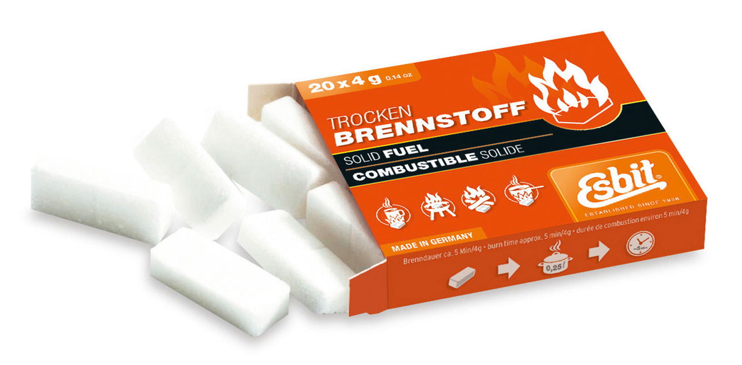 Ausverkauf: 20 Brennstofftabletten für Klappkocher