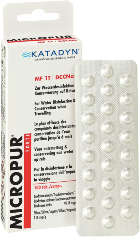 Ausverkauf: Tabletten zur Wasserdesinfektion - 100 Tabletten Oasis oder Micropur