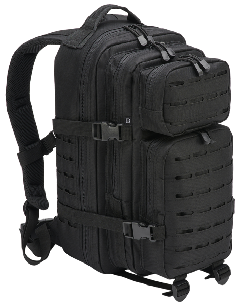 Rucksack Molle US Kampfrucksack Schwarz Taktisch Lasercut PATCH medium