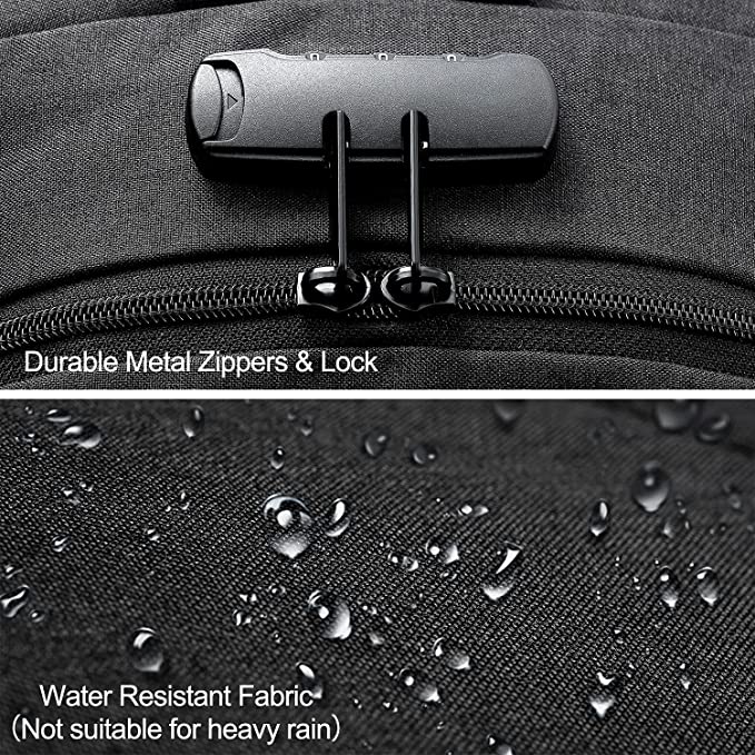 Ausverkauf: Laptop Rucksack Herren Wasserbeständig Anti-Diebstahl Schule Uni Rucksack mit USB-Lade-Anschluss und Schloss 14/ 15,6-Zoll-Laptop-Tasche für Damen Jungen Freizeit Arbeit Reisen Backpack Schwarz