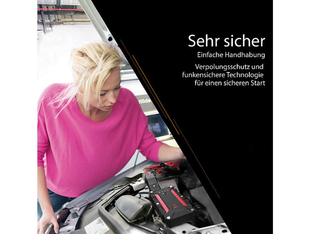 Ausverkauf: 2 in 1 : Powerbank und Kfz-Starthilfe - 12 Ah - 1.200 A - Powerstation - Notstrom - Notstarter - Autostarter - Autostarthilfe - Starthelfer - Notstarthelfer - Autostark - Notstromversorgung