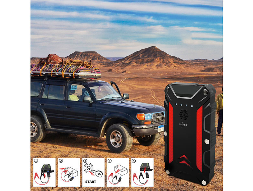 Ausverkauf: 2 in 1 : Powerbank und Kfz-Starthilfe - 12 Ah - 1.200 A - Powerstation - Notstrom - Notstarter - Autostarter - Autostarthilfe - Starthelfer - Notstarthelfer - Autostark - Notstromversorgung