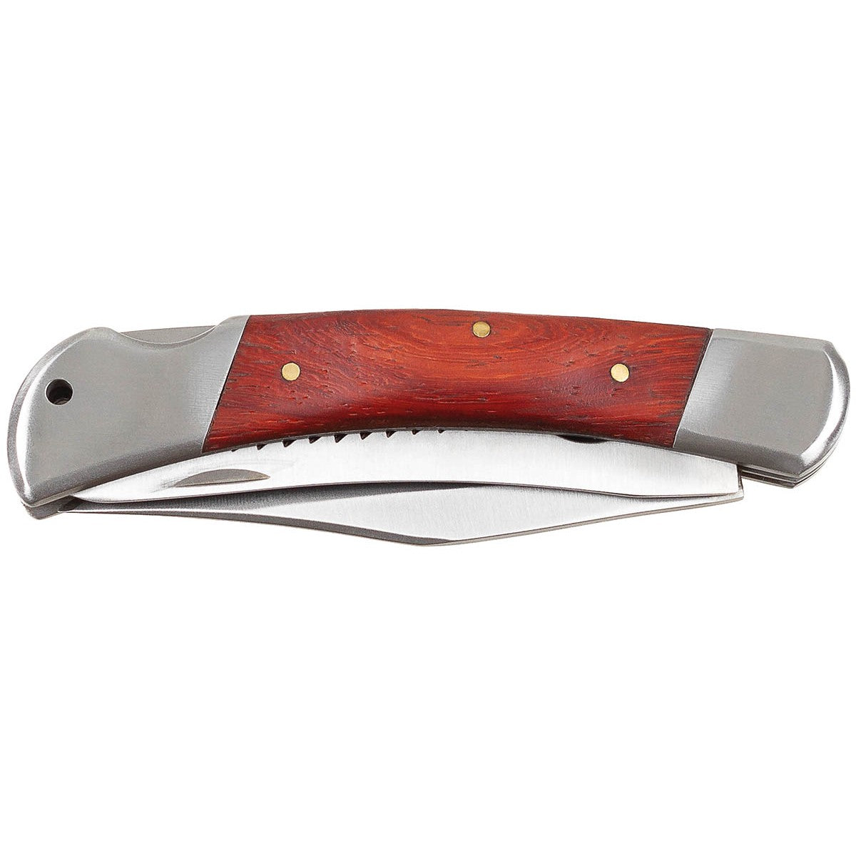 Nóż składany "Hunter", metalowa rękojeść z drewnianą wkładką
