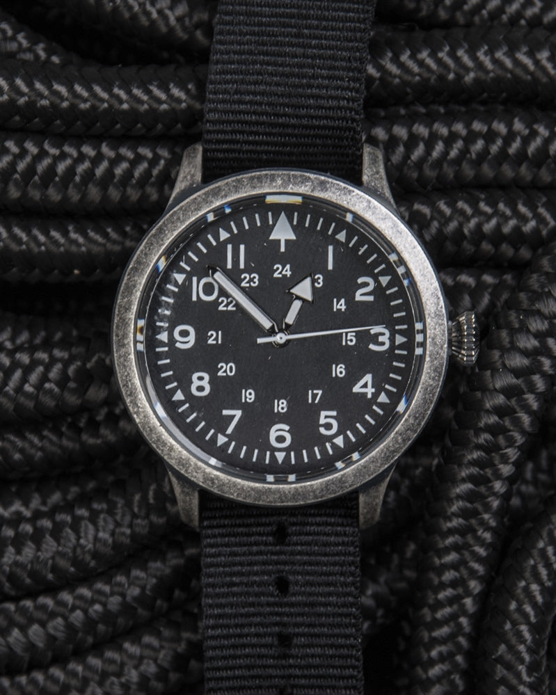 Zegarek wojskowy „British-Style” matowy, nylonowy pasek, mechanizm kwarcowy