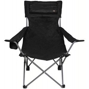 Krzesło składane "Deluxe", czarne, oparcie i. podłokietnik