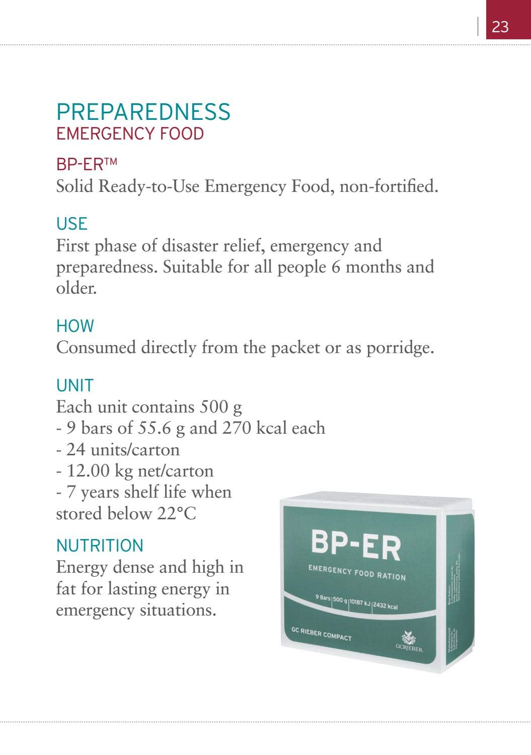 Racja awaryjna BP-ER 14 dni ok. 35000 kcal - Kompaktowa, trwała, lekka karma awaryjna BP-ER