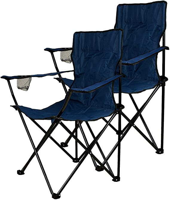 Nexos zestaw 2 krzeseł wędkarskich krzesło wędkarskie krzesło składane krzesło kempingowe krzesło składane z podłokietnikami i uchwytem na kubek praktyczny solidny jasnoniebieski