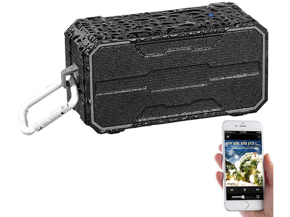 Głośnik - radio awaryjne - skrzynka alarmowa - skrzynka Bluetooth - skrzynka głośnikowa - odtwarzacz MP3 - radio przenośne/przenośna pozytywka - zestaw głośnomówiący/system głośnomówiący/funkcja głośnomówiąca - wodoodporny/odporny na warunki atmosferyczne
