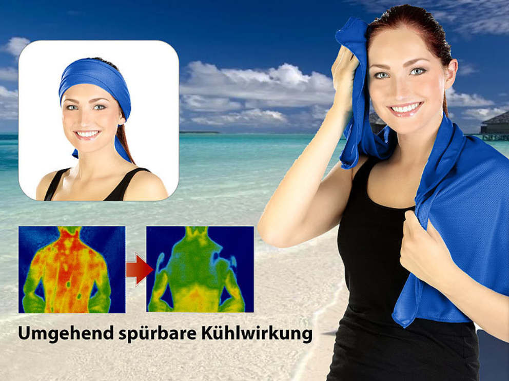 Kühltücher - 2er Set - kühlende Multifunktionstücher - Kühltuch - Handtuch - Abkühlung - Nottuch - Notkühlung/Kühlung - Erfrischung - erfrischende Tücher