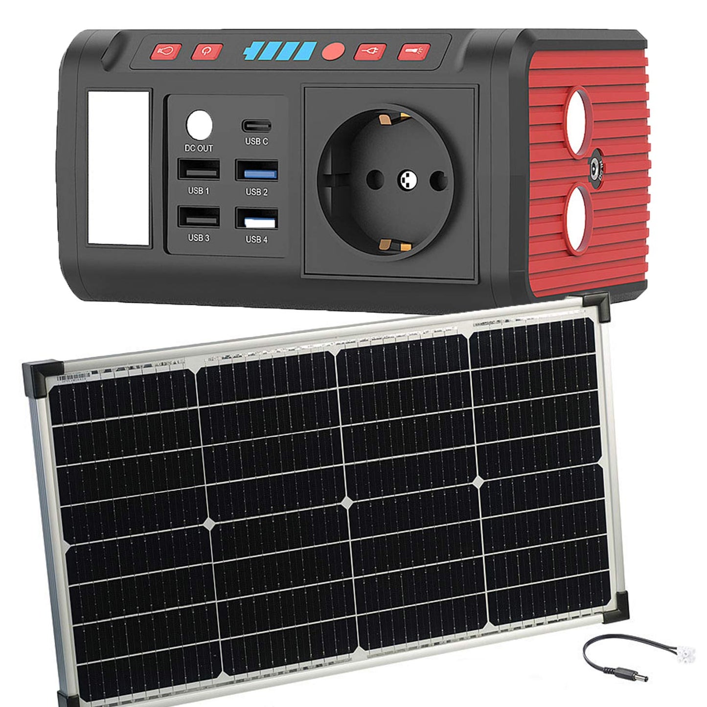 Solarpanel mit Powerbank für Laptops & andere Geräte Notstromgenerator Solar Powerbank