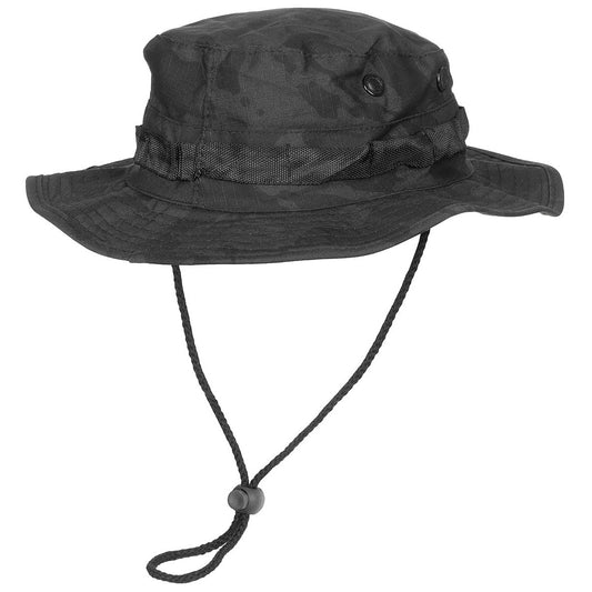 Tactical Boonie - Bush Hat, pasek pod brodą w kolorze czarnym moro